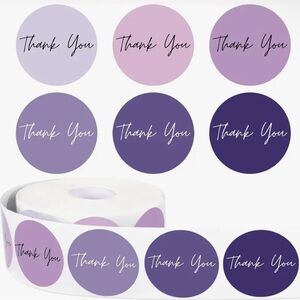500pc Purple Thank You Sticker Roll